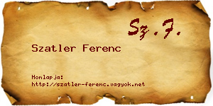 Szatler Ferenc névjegykártya