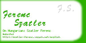 ferenc szatler business card